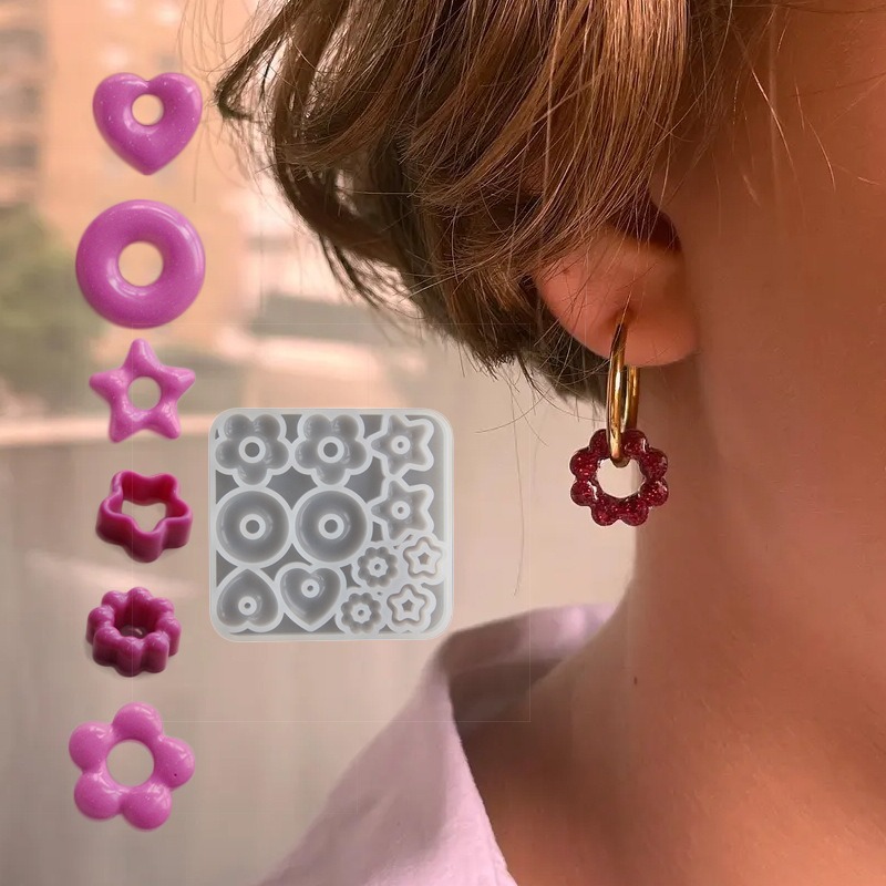 3D Printing Earrings - 3D Multifunktionale Schmuckformen Anhänger Ohrringe Harzformen