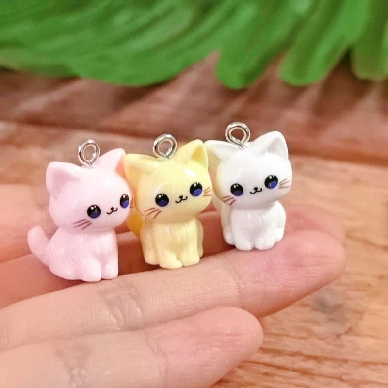 3D Printing Earrings - 10 Stück 3D Kawaii Glückliche Katze