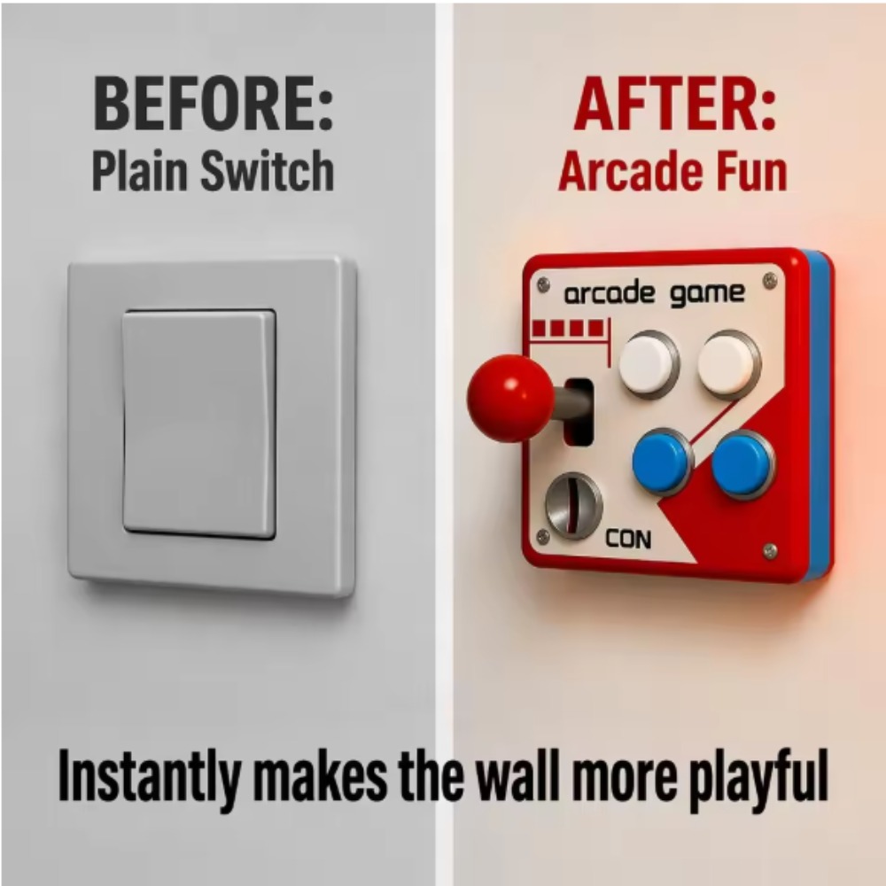 3D Printing App - Retro Arcade Joystick Schalterplatten-Abdeckung, Bohrfreie 3D-Gedruckte