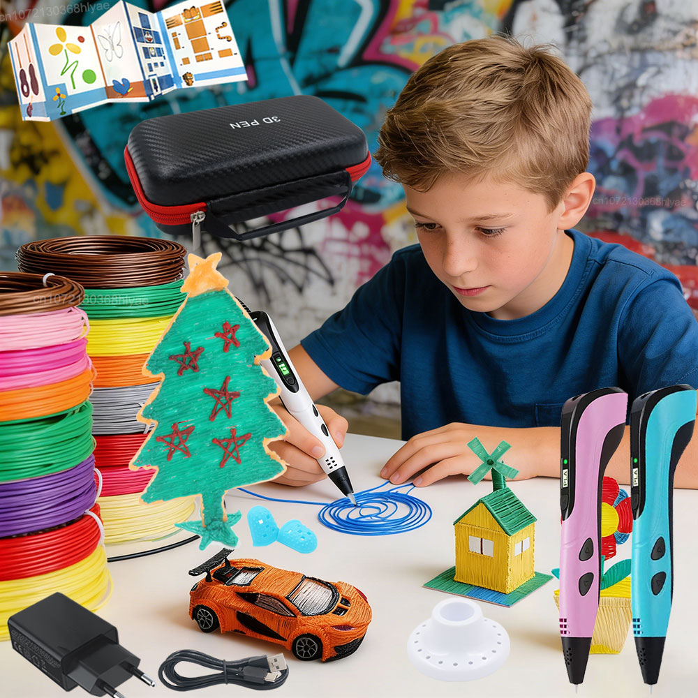 Carbon Fiber Filament - 3D-Druckstift für Kinder mit LED-Bildschirm, farbigem