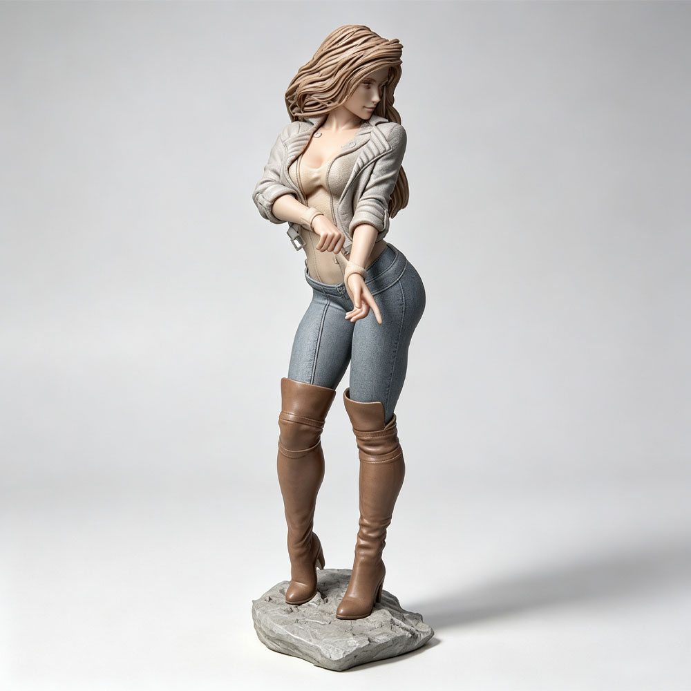 3D Printing App - 1/24 Realistische Modische Weibliche Figur, Miniatur-Harzmodellbausatz,