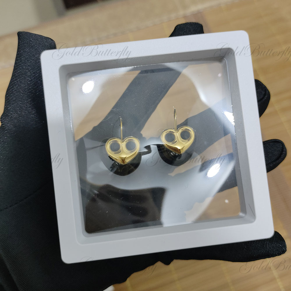 3D Printing Earrings - GoldButterfly individuelle Herz-Ohrringe, 3D-Mini-Herz-Tropfenohrringe, personalisierter zierlicher