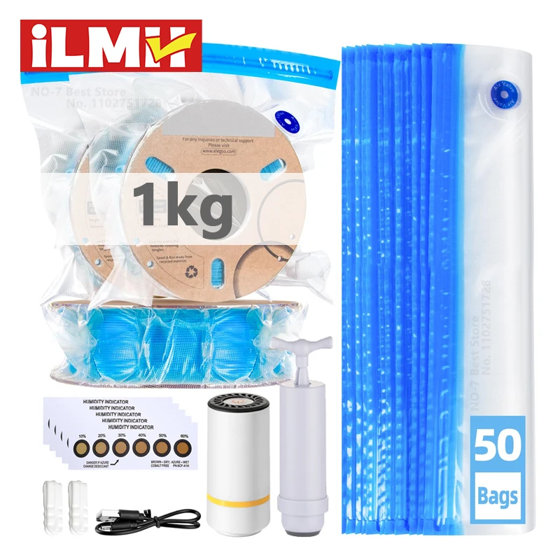 3D Printing Grinder - 3D-Drucker-Filament-Vakuumbeutel mit wiederaufladbarer elektrischer USB-Luftpumpe, Vakuumabdichtung