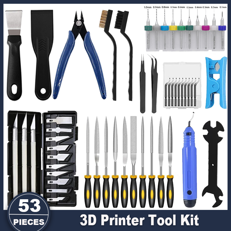 3D Printing Grinder - 3D-Drucker-Werkzeugset, 53-teiliges Zubehör für alle FDM/SLA-Drucker,