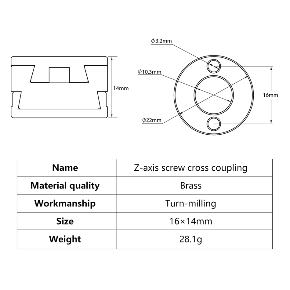 KINGROON 16mm Oldham Kupplung  – 3D Printing Z Axis Bewertung und Preis